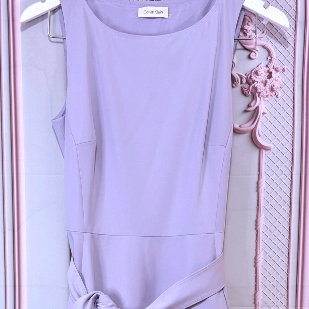 Y2K Calvin Klein Lilac Belted Fit & Flare Dress | Clueless Core Size 6